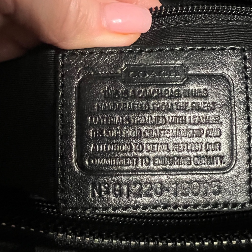 Coach Legacy Signature Striped Candace Carryall Black and Gray Bag - Picture 13 of 14